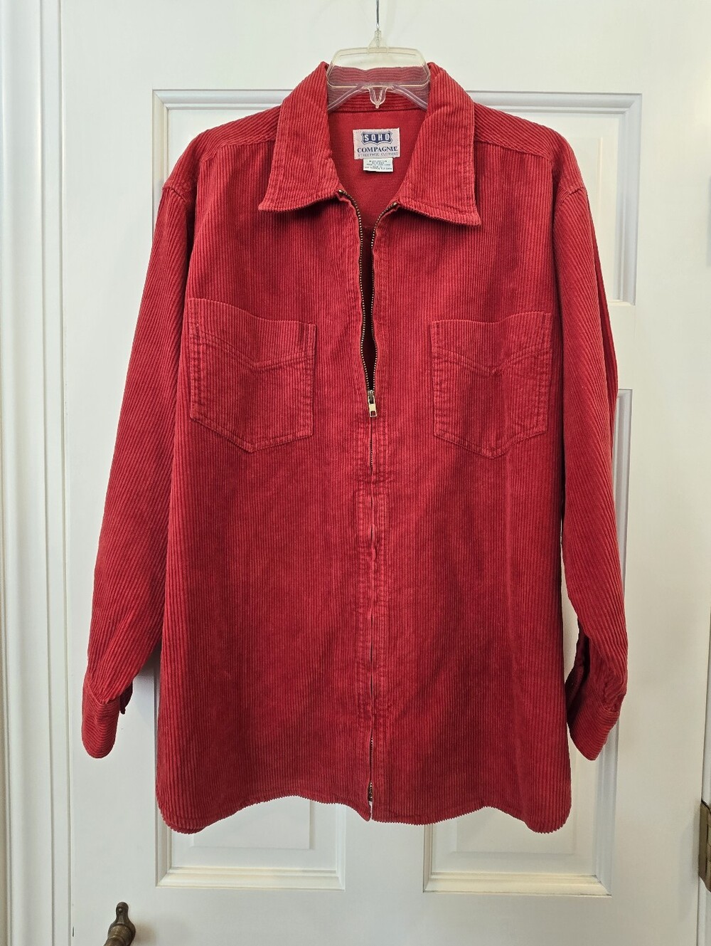 Women's Vintage Soho Compagnie Red Shirt jacket Large